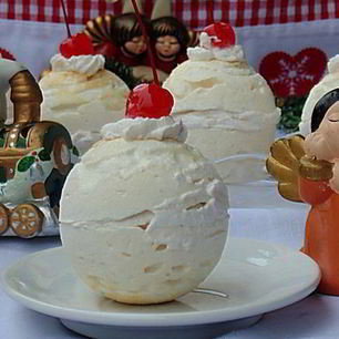Рецепт Безе с вишней Снежный шар