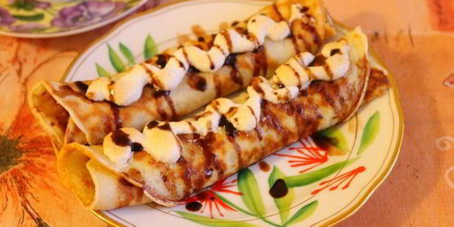 Рецепт французских блинчиков с яблоками и безе