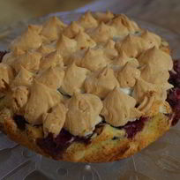 Рецепт Ванильного коржа с ягодами и безе