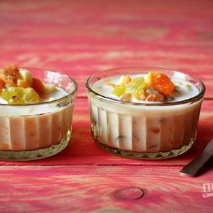 Рецепт Десерта из фруктов и молока