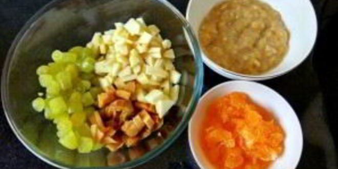 Рецепт десерта из фруктов и молока