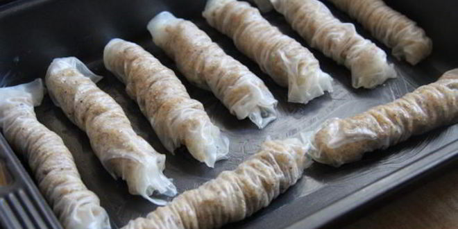 Рецепт десерта ореховые сигаретки