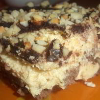 Рецепт Арахисового десерта с карамельным кремом и шоколадной глазурью без выпечки