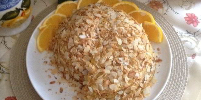 Рецепт блинного тортика с кремом из апельсинов и сгущенки