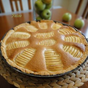 Рецепт Яблочных ломтиков в крем-брюле на песочном тесте