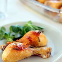 Рецепт Запеченой курицы с апельсиновым мармеладом и корицей