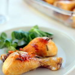 Рецепт Запеченой курицы с апельсиновым мармеладом и корицей