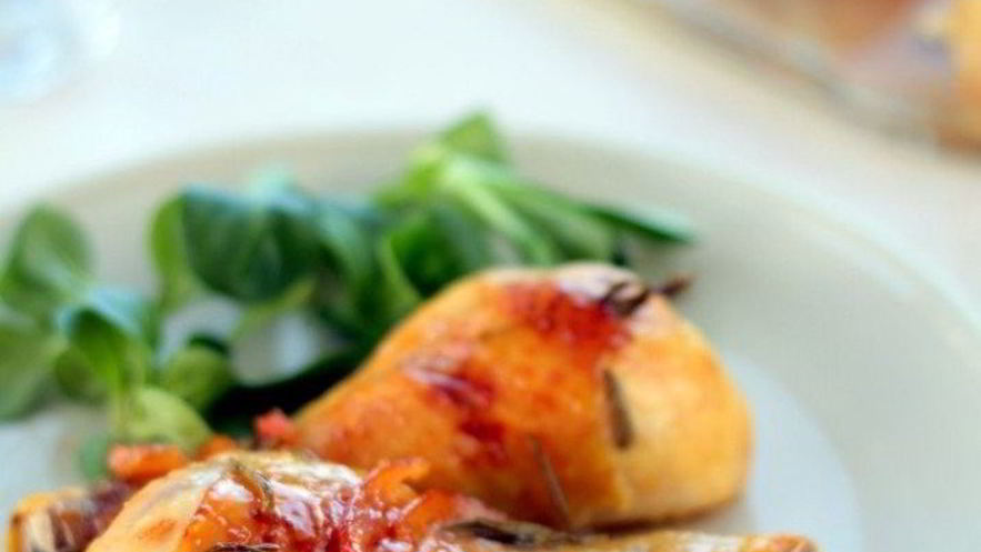 Рецепт запеченой курицы с апельсиновым мармеладом и корицей