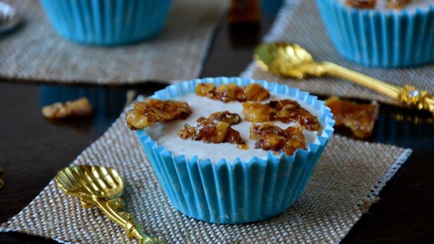 Рецепт бананового мороженого с овсяным грильяжем