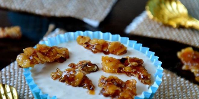 Рецепт бананового мороженого с овсяным грильяжем