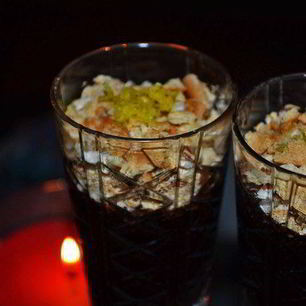 Рецепт Шоколадна-ванильного мусс с лимонной цедрой