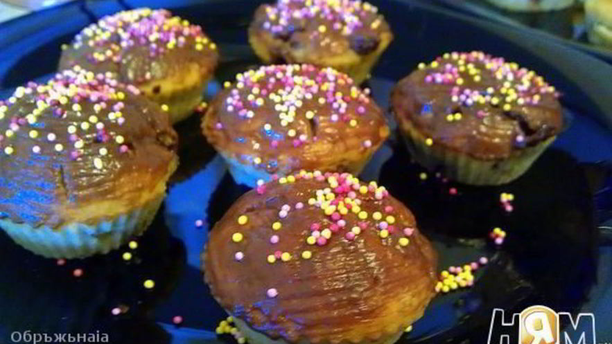 Рецепт куличиков малышки с грушей и шоколадом