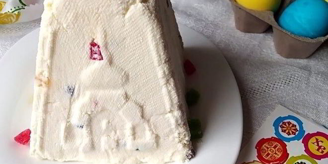 Рецепт творожной пасхи с цукатами без яиц
