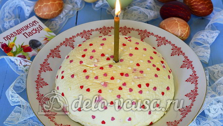 Рецепт творожной пасхи со сгущенкой