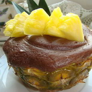 Рецепт Ананасовых корзиночек с шоколадным суфле