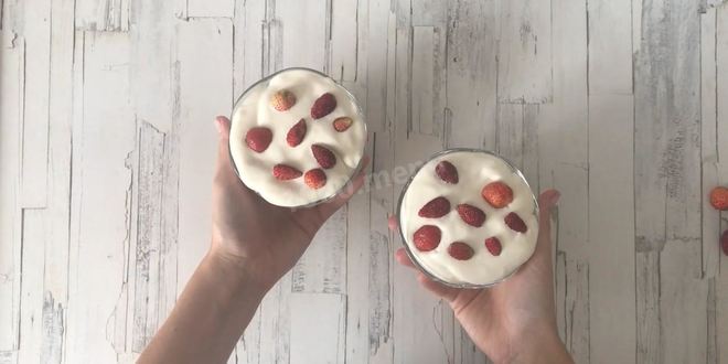 Рецепт сливочного суфле с земляникой