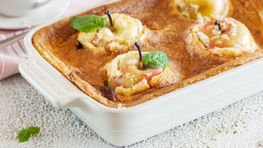 Рецепт яблок в манном суфле