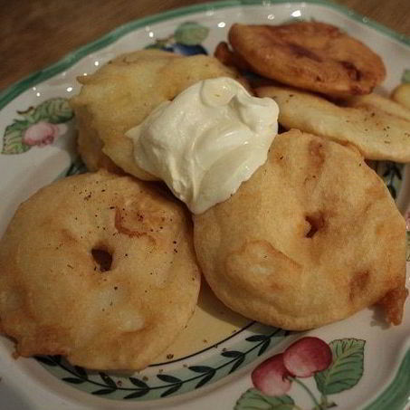 Рецепт Яблочных колец в кляре