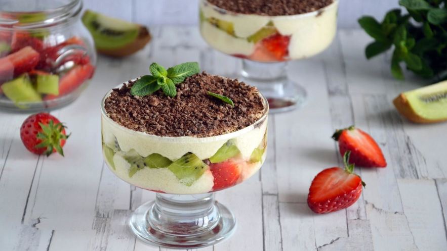 Рецепт фруктов в зефирном креме