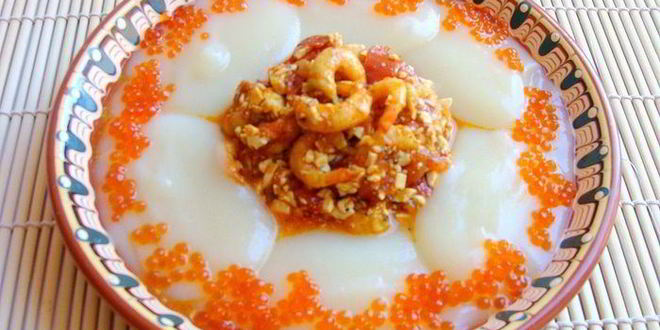 Рецепт азу из креветок с тофу и пикантным гарниром