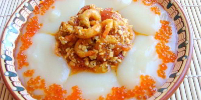 Рецепт азу из креветок с тофу и пикантным гарниром