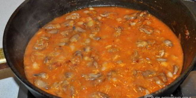 Рецепт азу из куриных потрошков