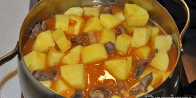 Рецепт азу из куриных потрошков