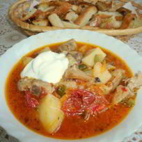 Рецепт Азу из куриных желудков и вешенок