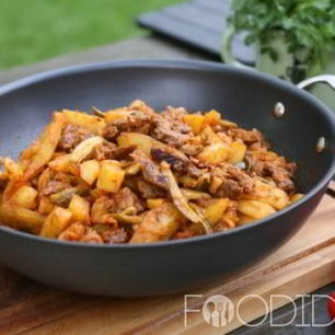 Рецепт Азу по-татарски с солеными огурцами