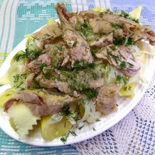 Рецепт Бешбармака с мясом индейки по-русски