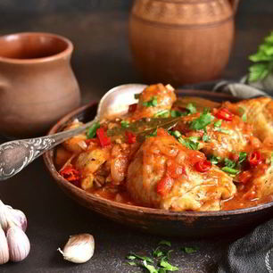 Рецепт Чахохбили из курицы на белом вине