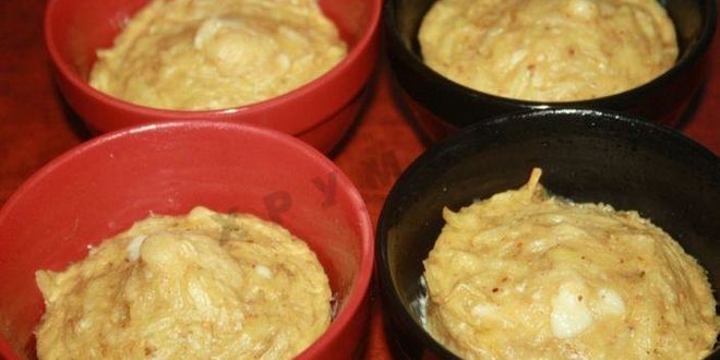 Рецепт картофельных колдунов с сосисками и сыром в микроволновке