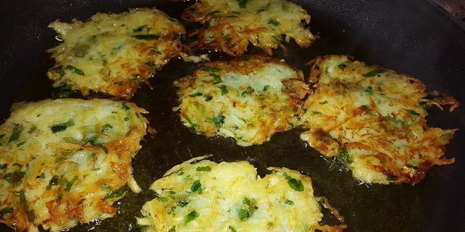 Рецепт постных драников с зеленью и чесноком