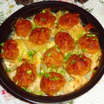 Рецепт Фрикаделек с картошкой в духовке