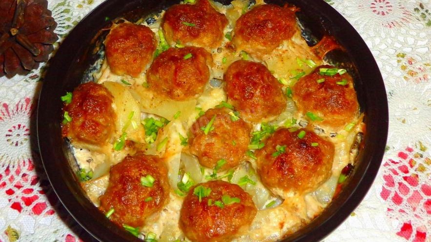 Рецепт фрикаделек с картошкой в духовке