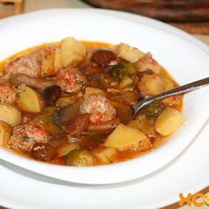 Рецепт Грибов с фрикадельками в горшочках