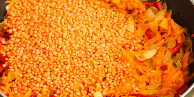 Рецепт чечевицы с овощами