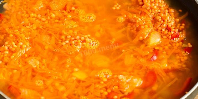 Рецепт чечевицы с овощами