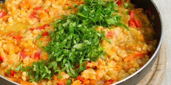 Рецепт чечевицы с овощами