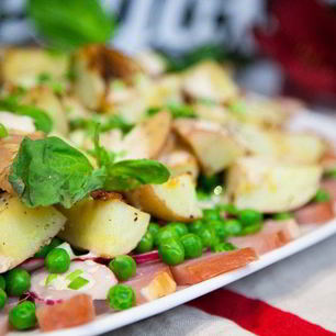 Рецепт Картофеля с горошком и ветчиной