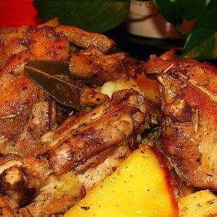 Рецепт Картофеля с курицей в духовке