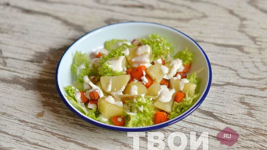 Рецепт картофеля с тыквой под сырным соусом