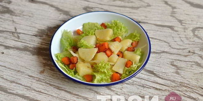 Рецепт картофеля с тыквой под сырным соусом