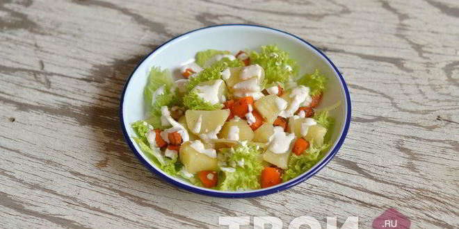 Рецепт картофеля с тыквой под сырным соусом