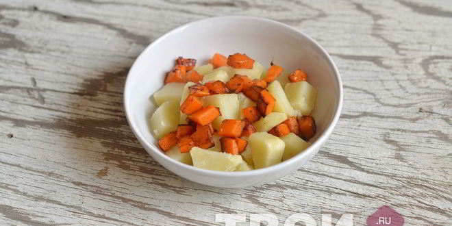 Рецепт картофеля с тыквой под сырным соусом