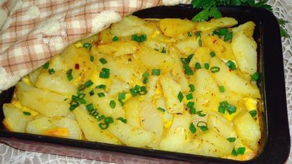 Рецепт Картофеля с яйцом в духовке