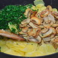 Рецепт Картофеля в сливках с грибами