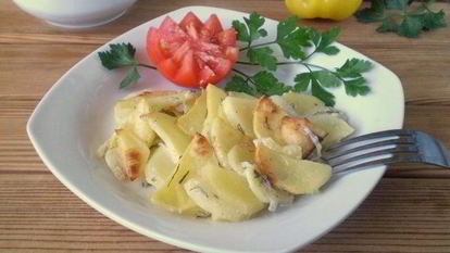 Рецепт Картошки в кефире в духовке