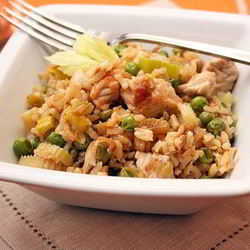 Рецепт Коричневого риса с индейкой и овощами