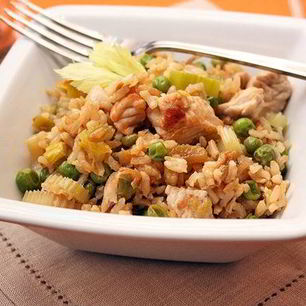 Рецепт Коричневого риса с индейкой и овощами